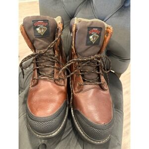 Herman Survivors Waterproof Mens Leather Work Boots Size 12W Brown safety toe